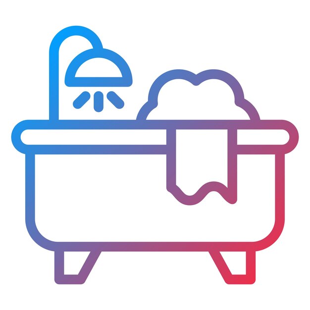 Diseño vectorial del estilo del icono de la bañera