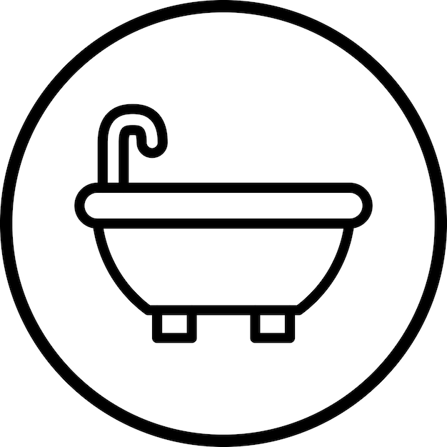Diseño vectorial del estilo del icono de la bañera