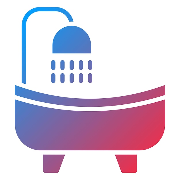 Diseño vectorial del estilo del icono de la bañera