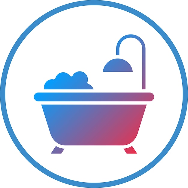 Diseño vectorial del estilo del icono de la bañera