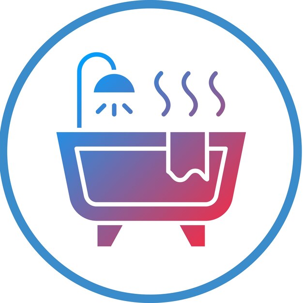 Diseño vectorial del estilo del icono de la bañera