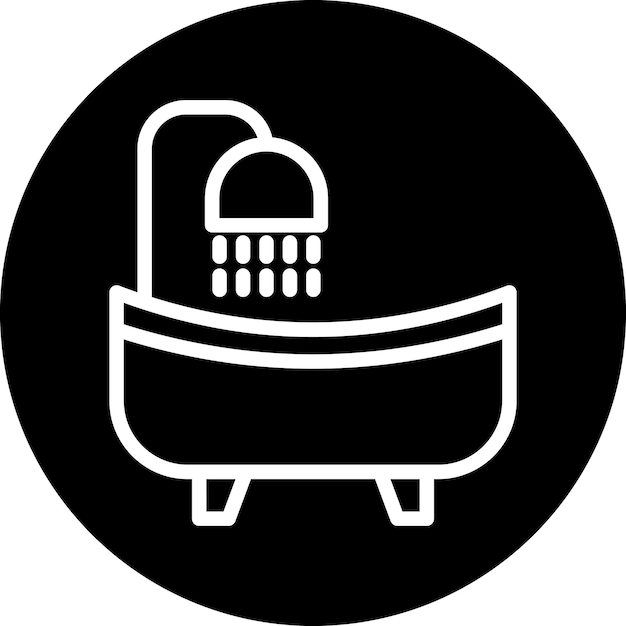 Diseño vectorial del estilo del icono de la bañera