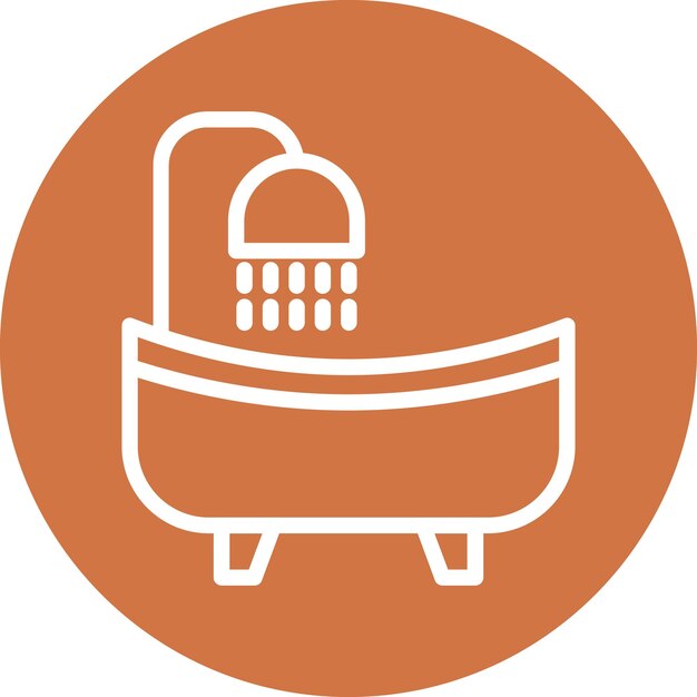 Diseño vectorial del estilo del icono de la bañera