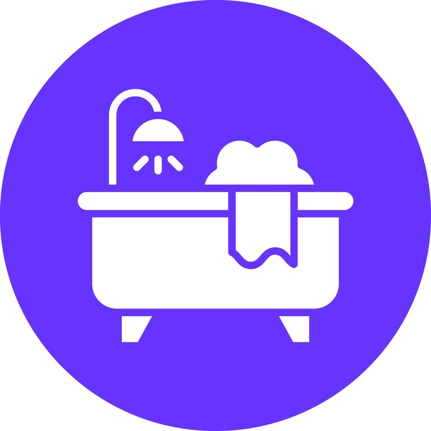 Diseño vectorial del estilo del icono de la bañera