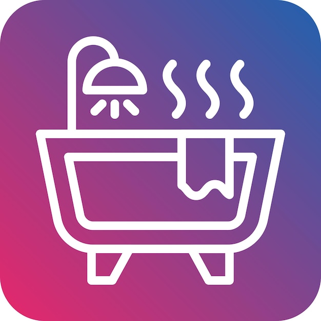 Diseño vectorial del estilo del icono de la bañera