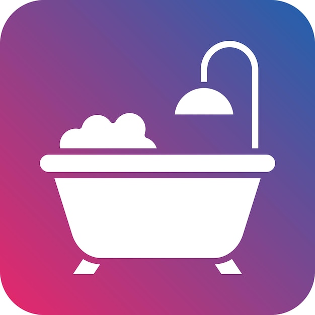 Diseño vectorial del estilo del icono de la bañera