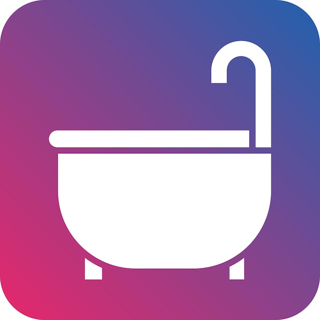 Diseño vectorial del estilo del icono de la bañera