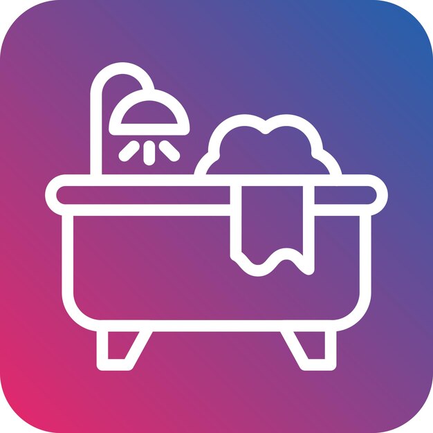 Diseño vectorial del estilo del icono de la bañera