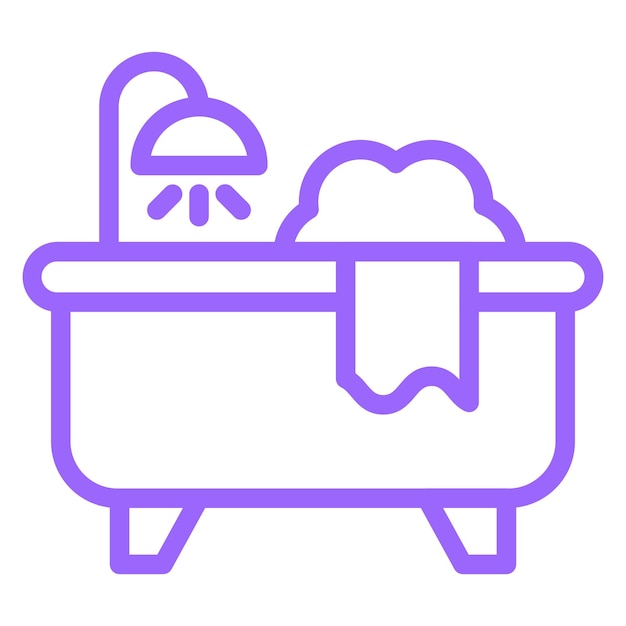 Diseño vectorial del estilo del icono de la bañera