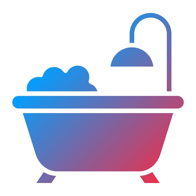 Diseño vectorial del estilo del icono de la bañera