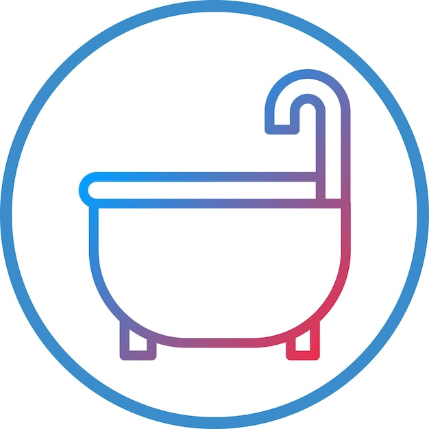 Diseño vectorial del estilo del icono de la bañera