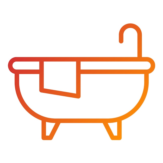 Diseño vectorial del estilo del icono de la bañera