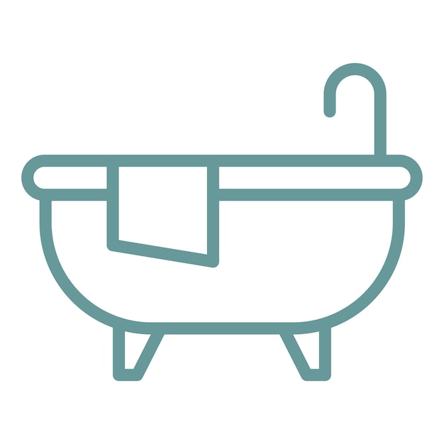 Diseño vectorial del estilo del icono de la bañera