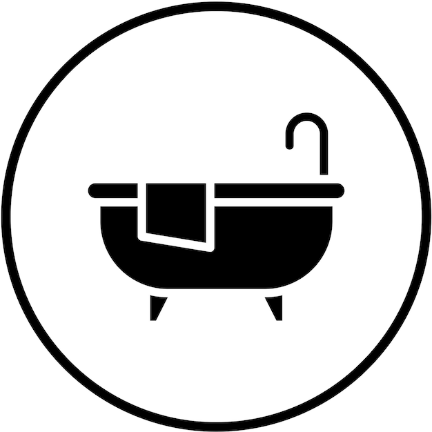 Diseño vectorial del estilo del icono de la bañera
