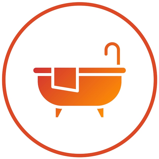 Diseño vectorial del estilo del icono de la bañera