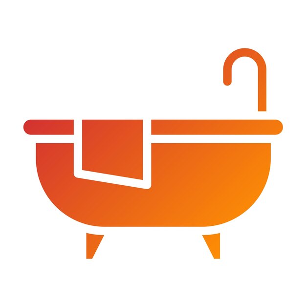 Diseño vectorial del estilo del icono de la bañera