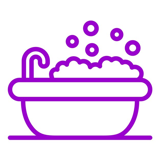Diseño vectorial del estilo del icono de la bañera