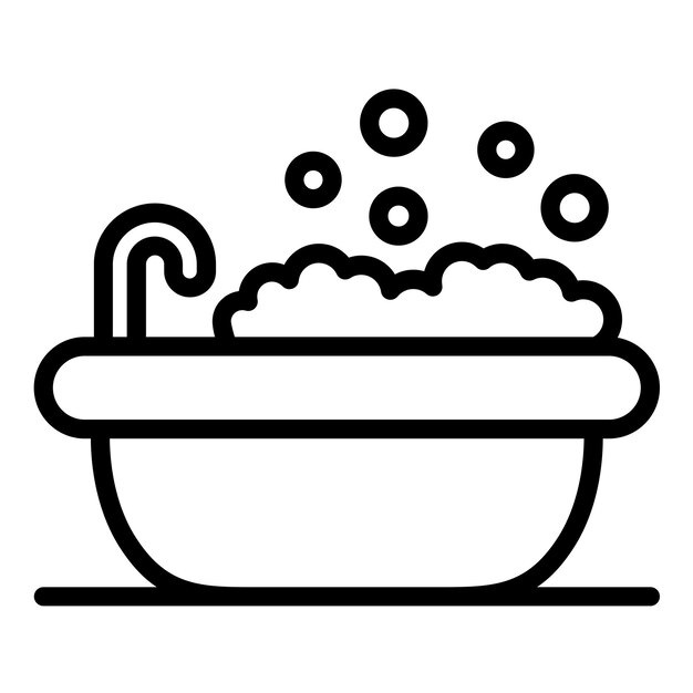 Diseño vectorial del estilo del icono de la bañera