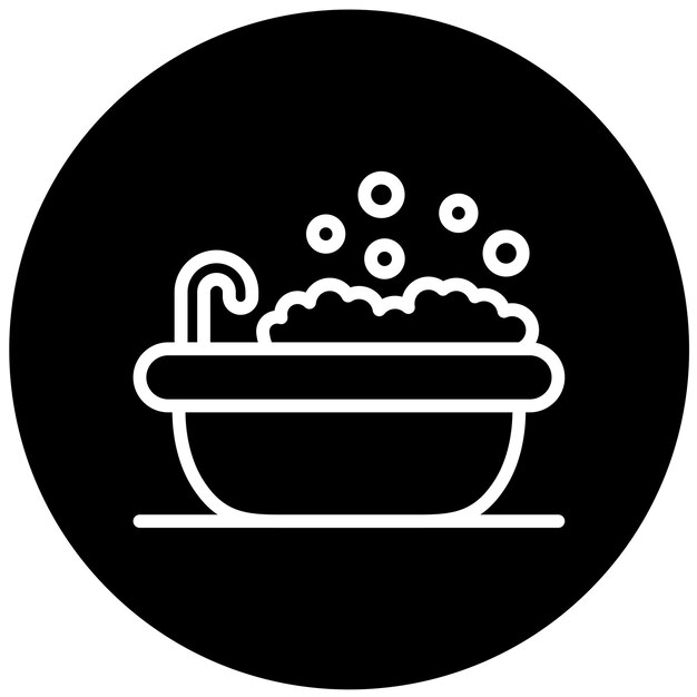 Diseño vectorial del estilo del icono de la bañera
