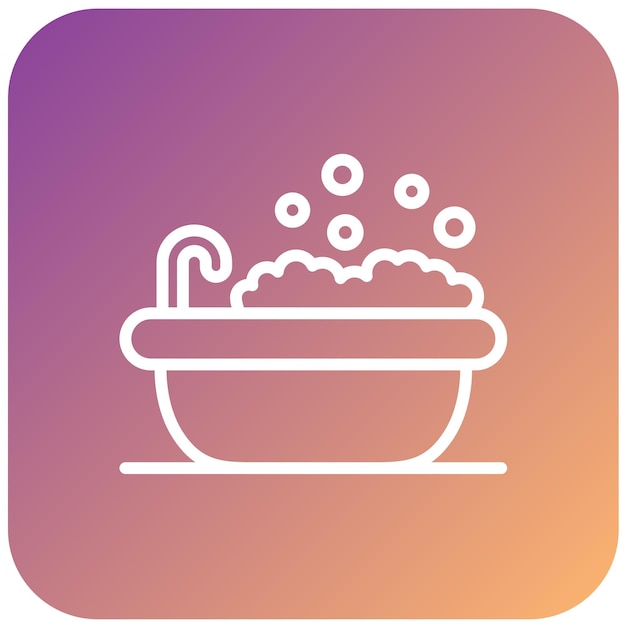 Diseño vectorial del estilo del icono de la bañera