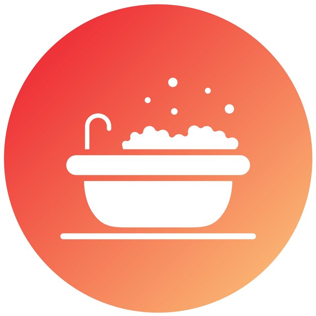Diseño vectorial del estilo del icono de la bañera