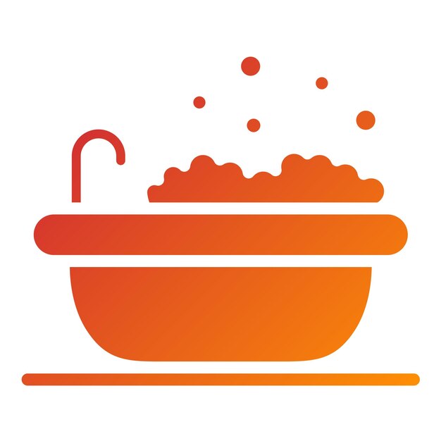 Diseño vectorial del estilo del icono de la bañera