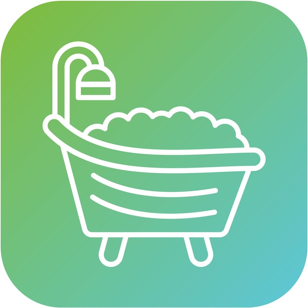 Diseño vectorial del estilo del icono de la bañera