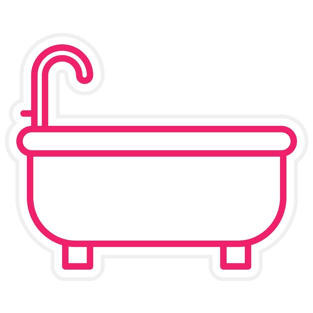 Diseño vectorial del estilo del icono de la bañera