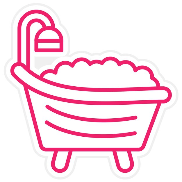 Diseño vectorial del estilo del icono de la bañera