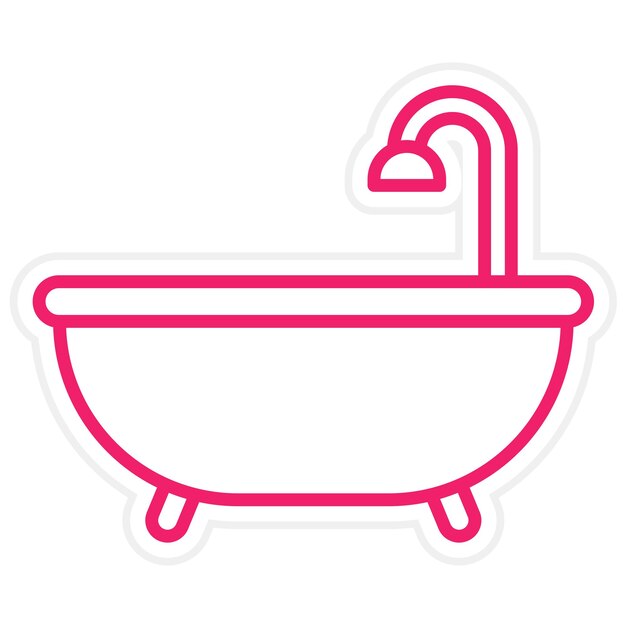 Diseño vectorial del estilo del icono de la bañera