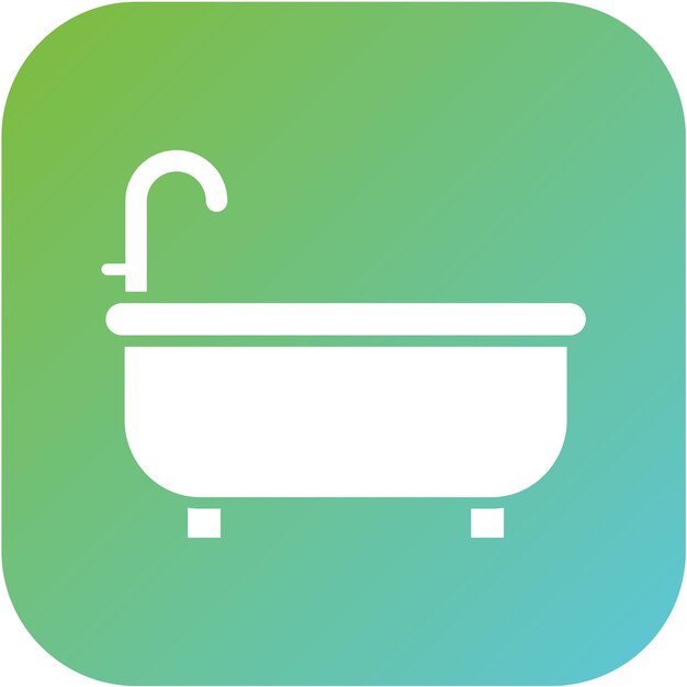 Diseño vectorial del estilo del icono de la bañera