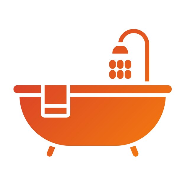 Diseño vectorial del estilo del icono de la bañera