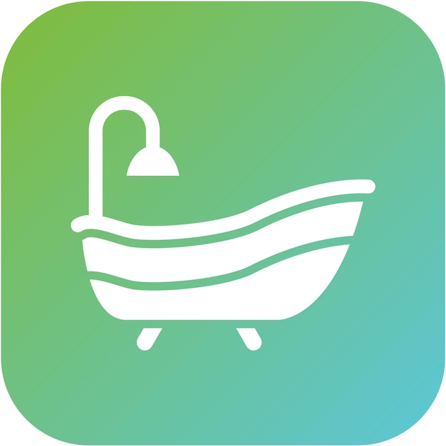 Diseño vectorial del estilo del icono de la bañera