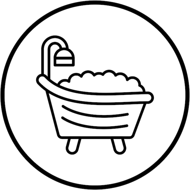 Diseño vectorial del estilo del icono de la bañera