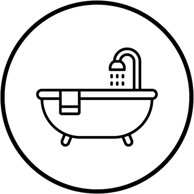Diseño vectorial del estilo del icono de la bañera