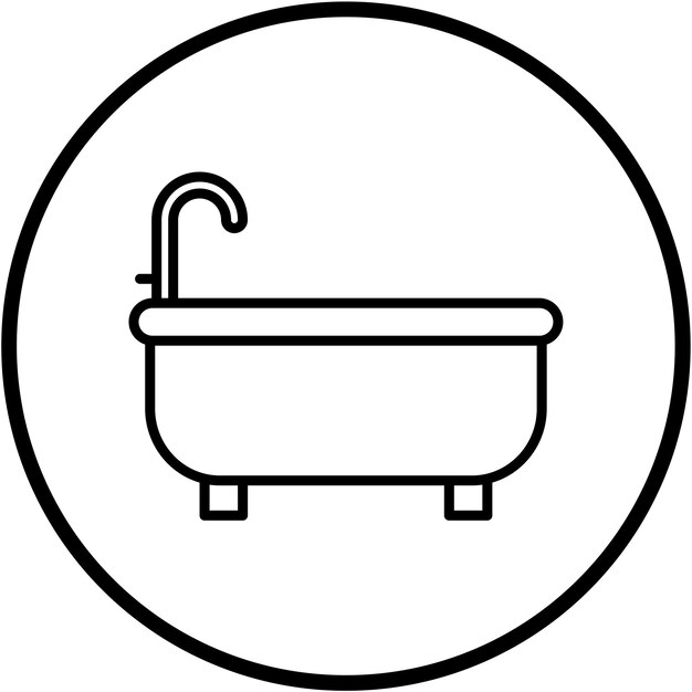 Diseño vectorial del estilo del icono de la bañera