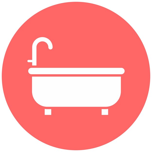 Diseño vectorial del estilo del icono de la bañera