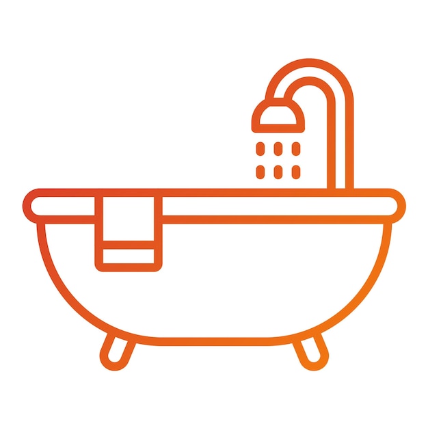 Diseño vectorial del estilo del icono de la bañera