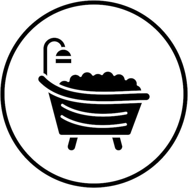 Diseño vectorial del estilo del icono de la bañera