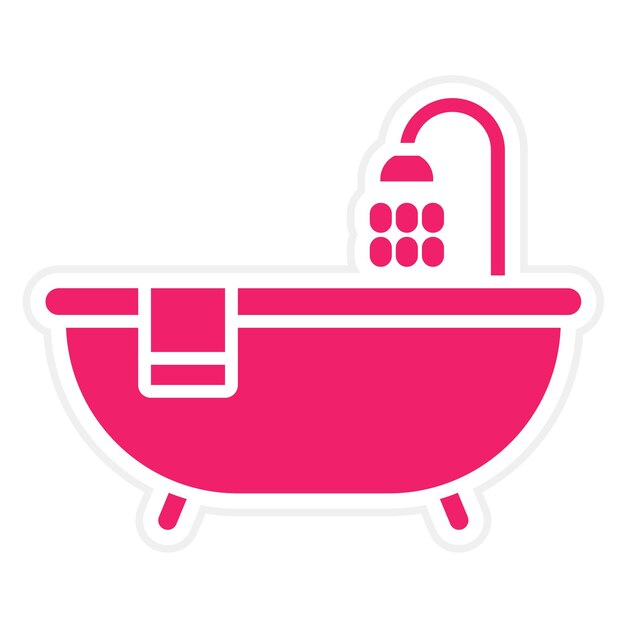Diseño vectorial del estilo del icono de la bañera