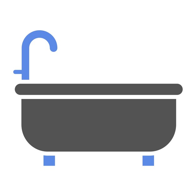 Diseño vectorial del estilo del icono de la bañera