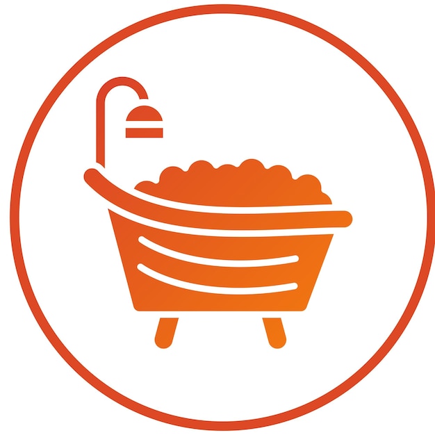 Diseño vectorial del estilo del icono de la bañera