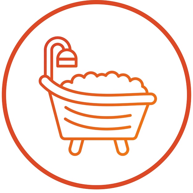 Diseño vectorial del estilo del icono de la bañera