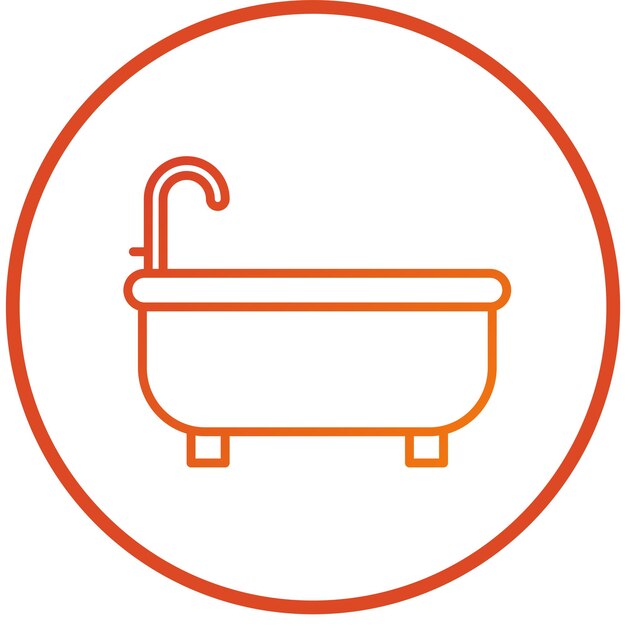 Diseño vectorial del estilo del icono de la bañera