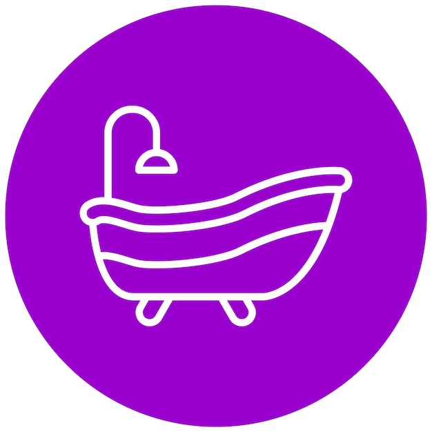 Diseño vectorial del estilo del icono de la bañera