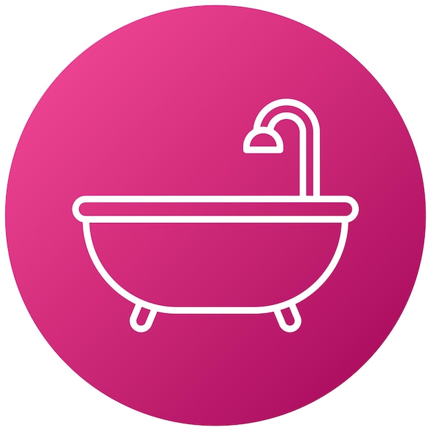 Diseño vectorial del estilo del icono de la bañera