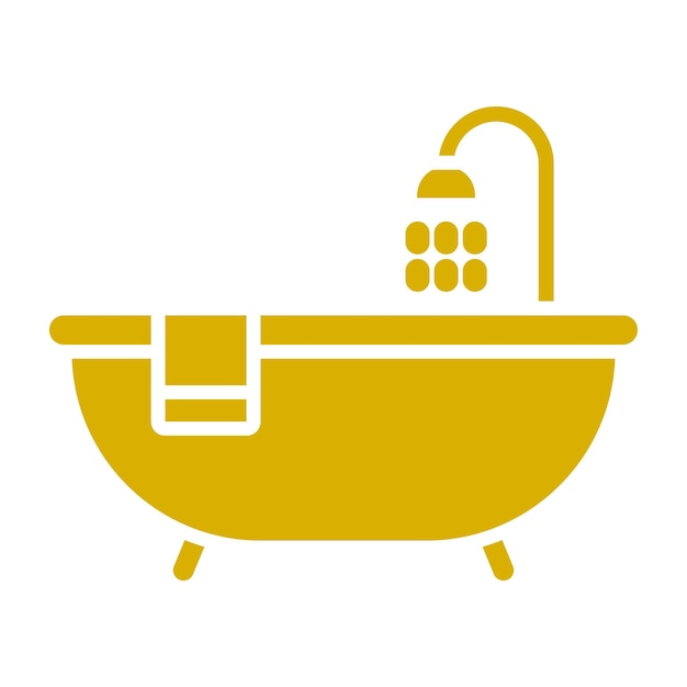Diseño vectorial del estilo del icono de la bañera