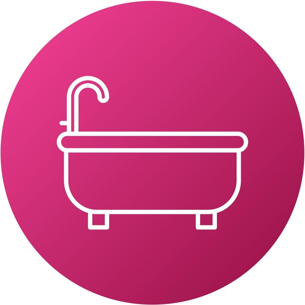 Diseño vectorial del estilo del icono de la bañera