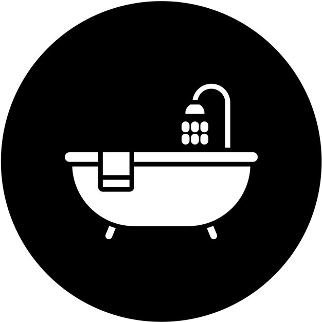 Diseño vectorial del estilo del icono de la bañera
