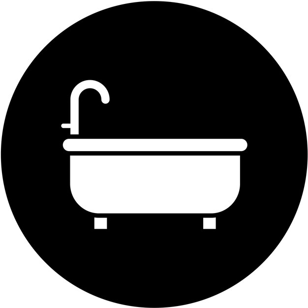 Diseño vectorial del estilo del icono de la bañera
